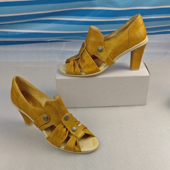 European designer EJECT heels Sunflower Marigold in genuine leather 40/9 - Picture 12 of 12